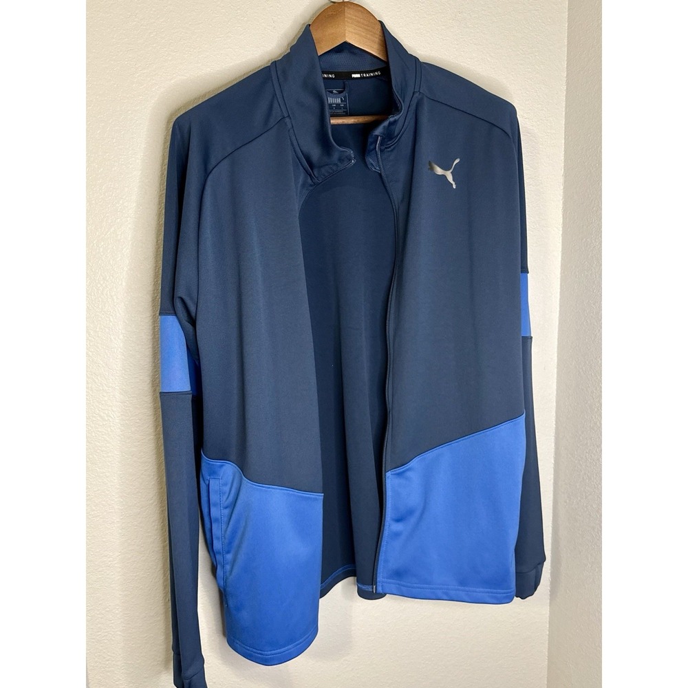 PUMA Blaster Full Zip Training Jacket Men's Size Lg Blue